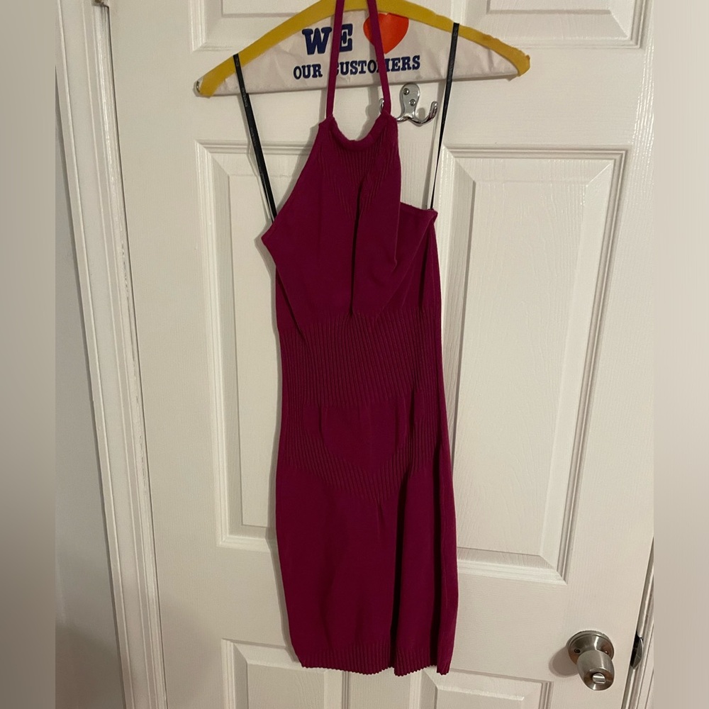 Bebe maroon sexy halter dress